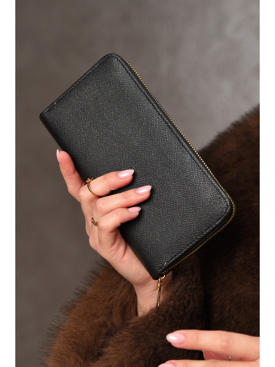 Гаманець жіночий з екошкіри чорного кольору 158-25 209194C