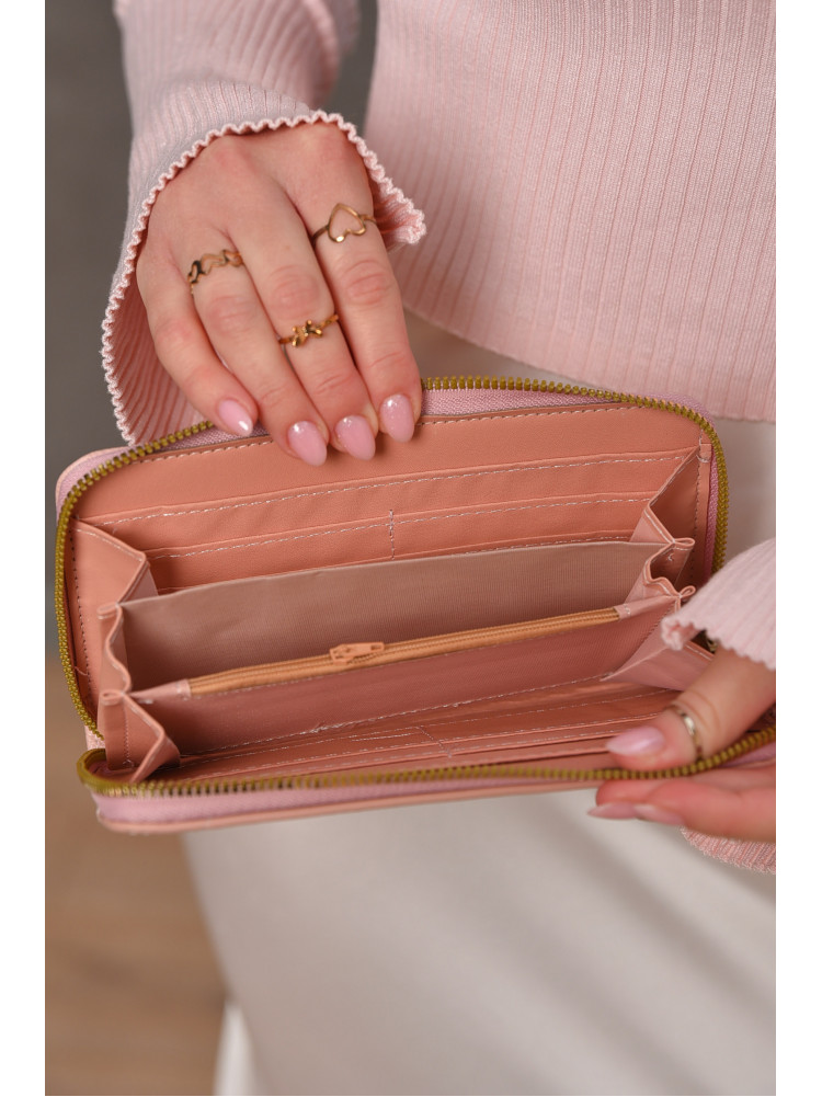 Гаманець жіночий з екошкіри рожевого кольору 158-25 209195C