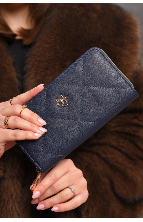 Кошелек женский из экокожи тёмно-синего цвета 317-23 209197C