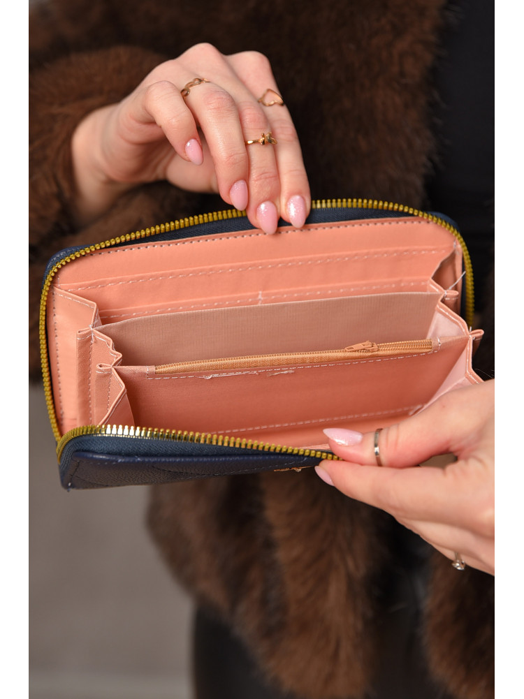 Гаманець жіночий з екошкіри темно-синього кольору 317-23 209197C