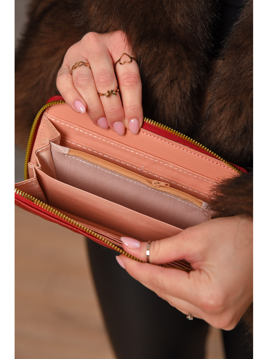 Гаманець жіночий з екошкіри червоного кольору 158-28 209198C