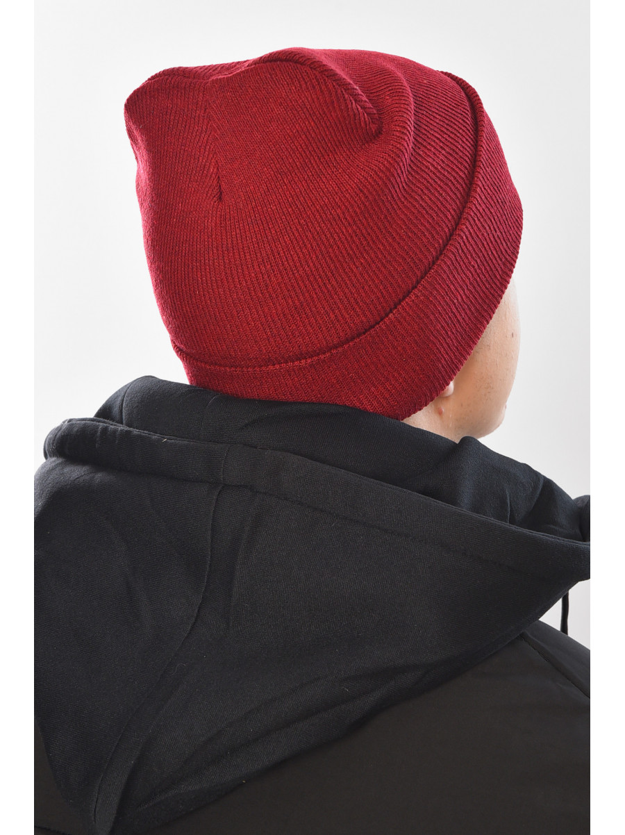 Шапка чоловіча бордового кольору 57069 209200C