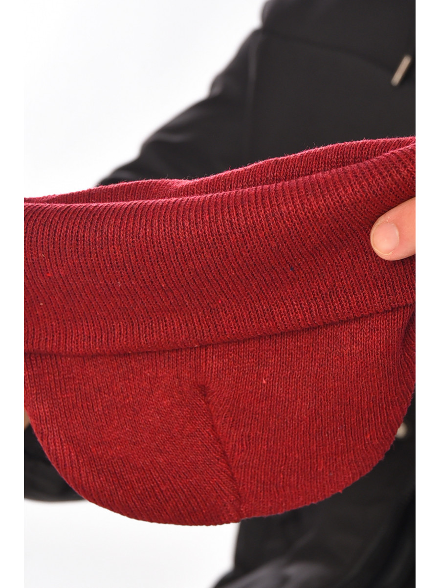 Шапка чоловіча бордового кольору 57069 209200C