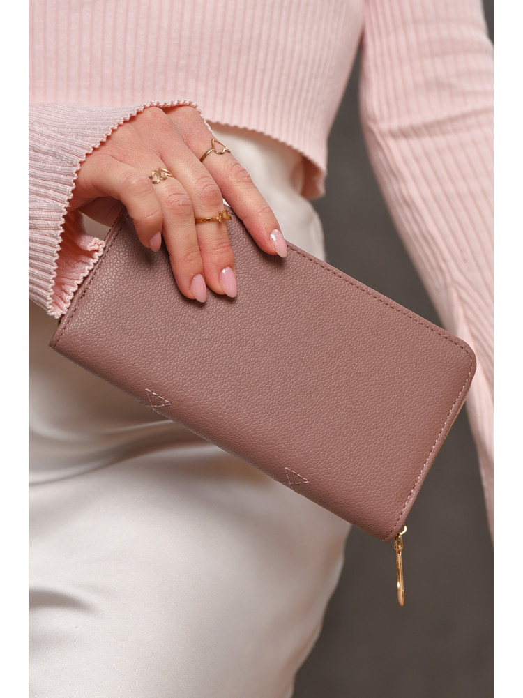 Гаманець жіночий з екошкіри темно-рожевого кольору 317-23 209201C