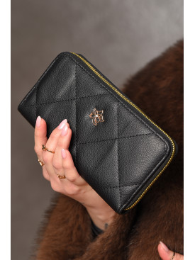 Кошелек женский из экокожи черного цвета 317-23 209202C