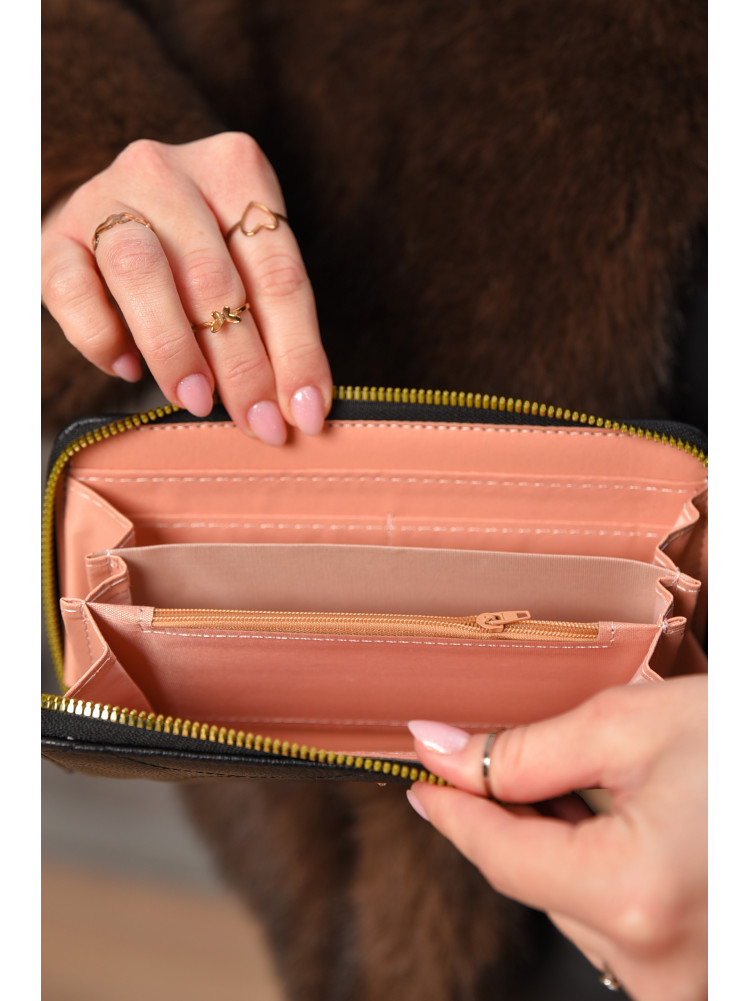 Гаманець жіночий з екошкіри чорного кольору 317-23 209202C