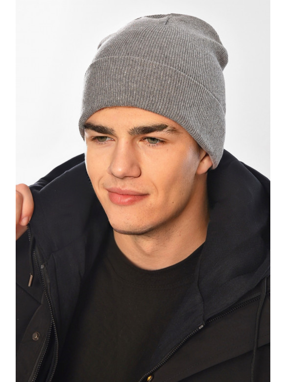 Шапка чоловіча сірого кольору 57069 209204C