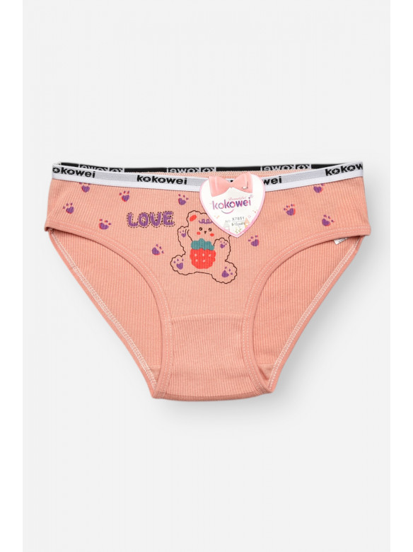 Трусики детские для девочки пудрового цвета с принтом X7851 209227C