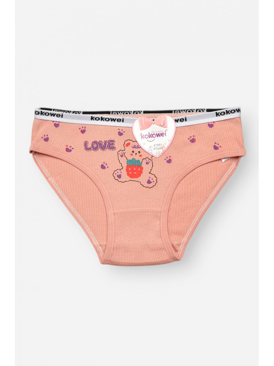 Трусики детские для девочки пудрового цвета с принтом X7851 209227C