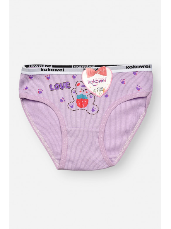 Трусики детские для девочки сиреневого цвета с принтом X7851 209228C