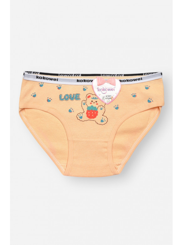 Трусики детские для девочки бежевого цвета с принтом X7851 209229C