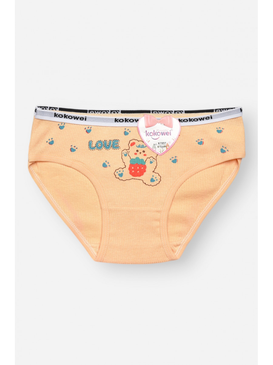 Трусики детские для девочки бежевого цвета с принтом X7851 209229C