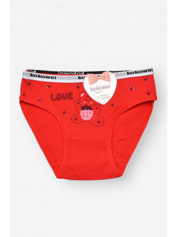 Трусики дитячі для дівчинки червоного кольору з принтом X7851 209230C