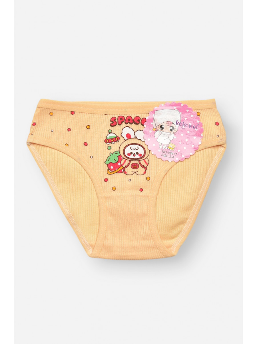 Трусики дитячі для дівчинки бежевого кольору з принтом X8477 209235C