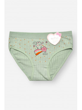 Трусики дитячі для дівчинки зеленого кольору з принтом Y1849 209238C