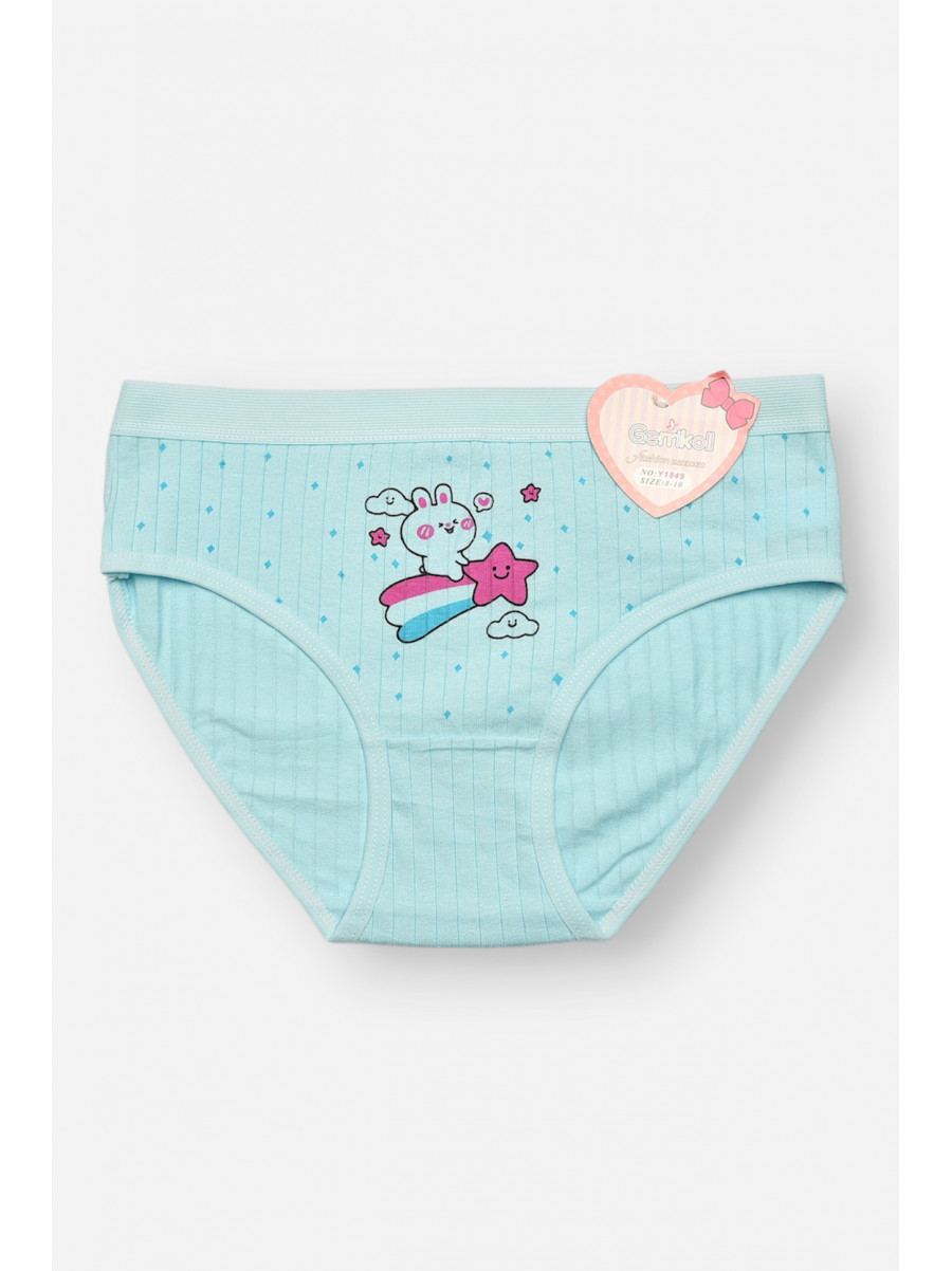 Трусики дитячі для дівчинки блакитного кольору з принтом Y1849 209241C