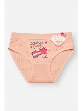 Трусики дитячі для дівчинки персикового кольору з принтом Y1849 209242C