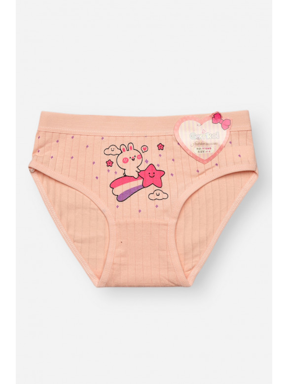 Трусики дитячі для дівчинки персикового кольору з принтом Y1849 209242C