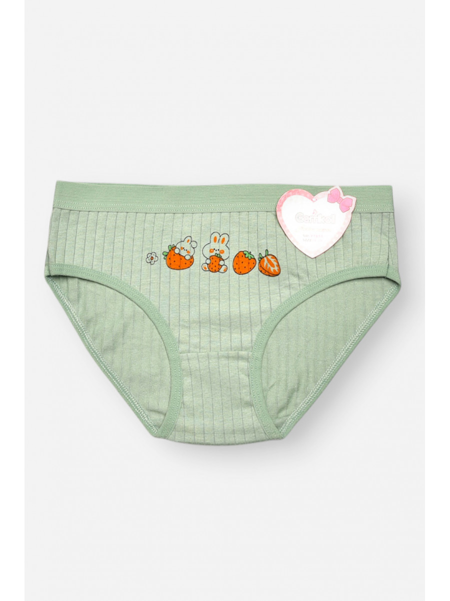 Трусики дитячі для дівчинки зеленого кольору з принтом Y1851 209244C