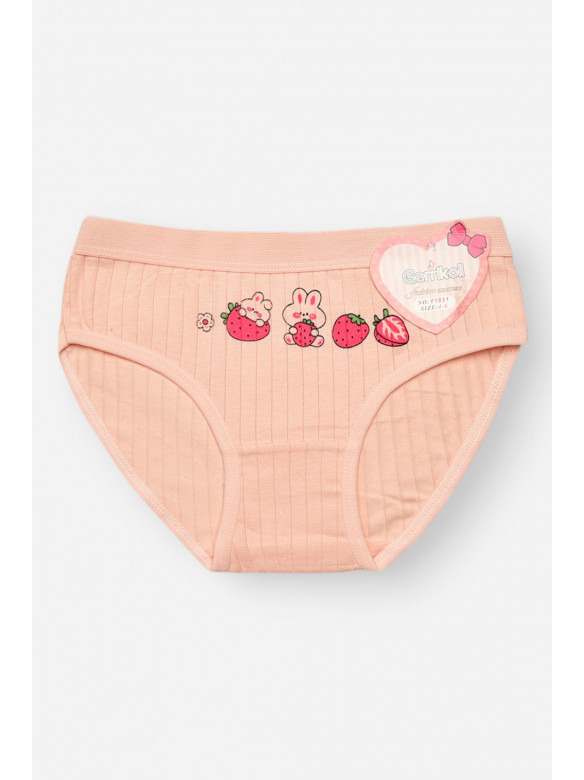 Трусики дитячі для дівчинки персикового кольору з принтом Y1851 209248C