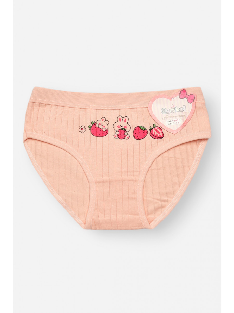 Трусики дитячі для дівчинки персикового кольору з принтом Y1851 209248C