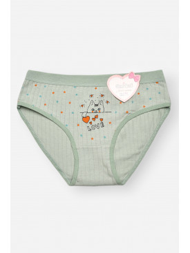 Трусики детские для девочки зеленого цвета с принтом Y1667 209250C