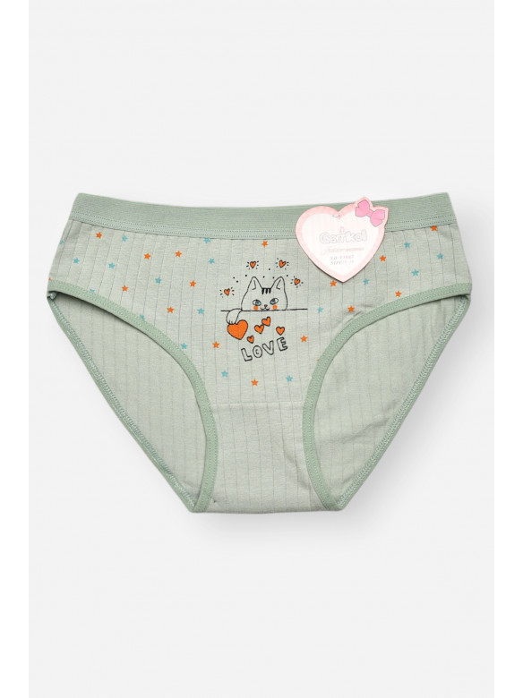 Трусики дитячі для дівчинки зеленого кольору з принтом Y1667 209250C