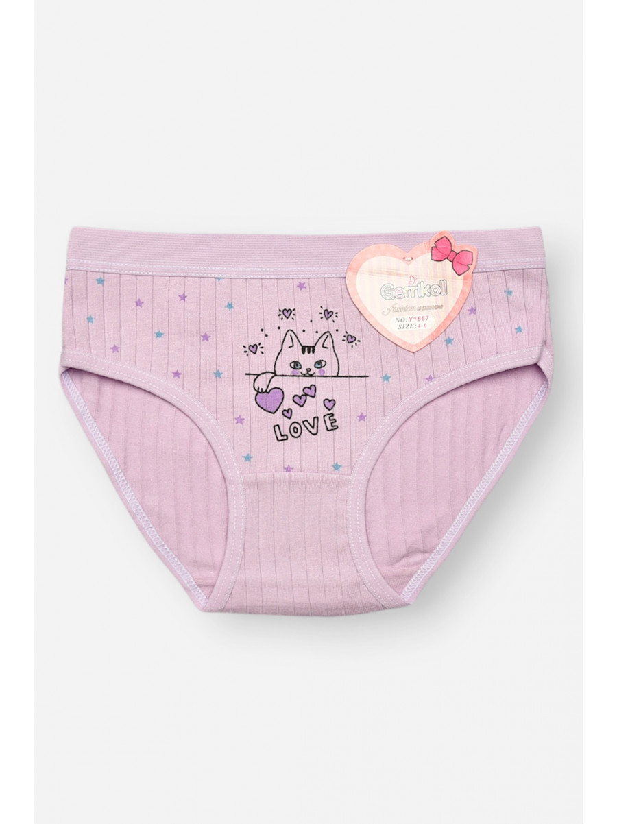 Трусики дитячі для дівчинки бузкового кольору з принтом Y1667 209251C