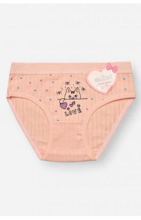 Трусики дитячі для дівчинки персикового кольору з принтом Y1667 209252C
