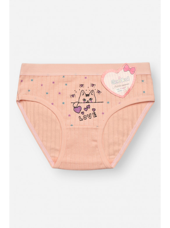 Трусики дитячі для дівчинки персикового кольору з принтом Y1667 209252C
