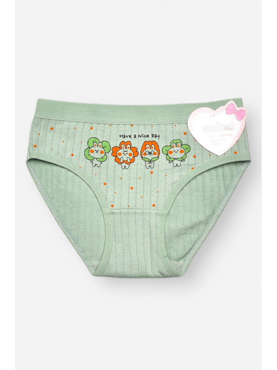 Трусики дитячі для дівчинки зеленого кольору з принтом Y1672 209256C