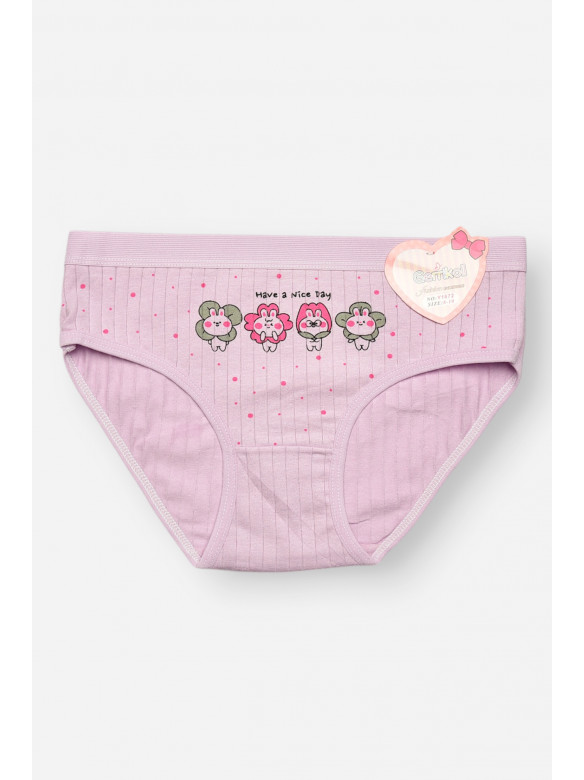 Трусики дитячі для дівчинки бузкового кольору з принтом Y1672 209258C