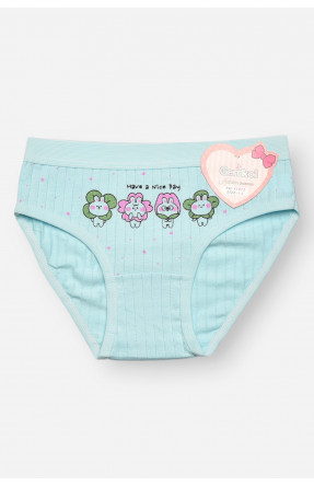 Трусики дитячі для дівчинки блакитного кольору з принтом Y1672 209259C