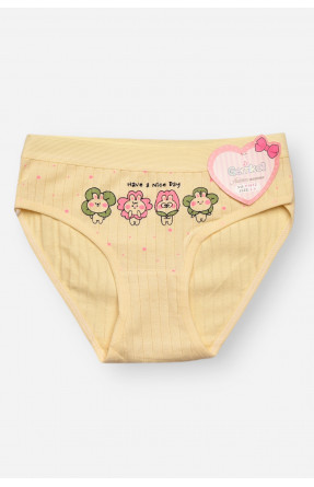 Трусики дитячі для дівчинки жовтого кольору з принтом Y1672 209261C
