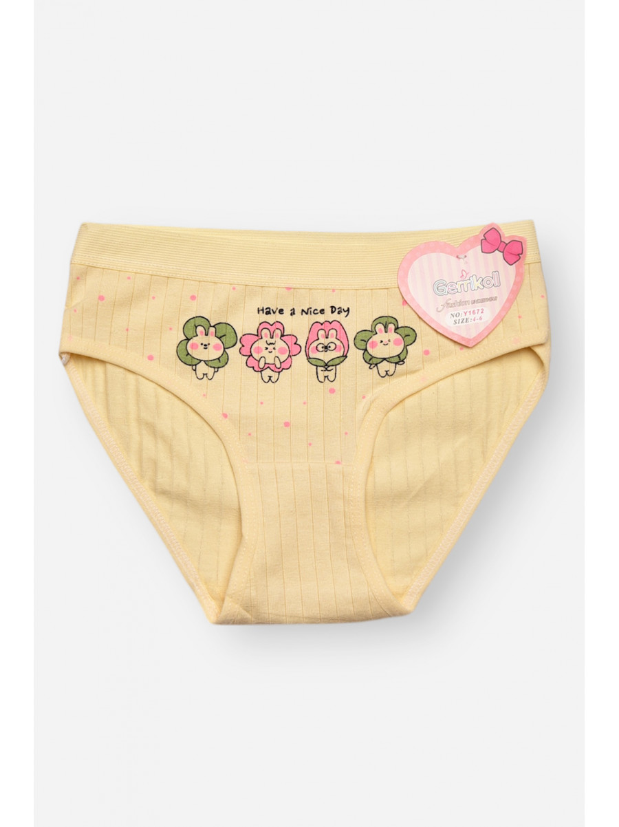Трусики дитячі для дівчинки жовтого кольору з принтом Y1672 209261C