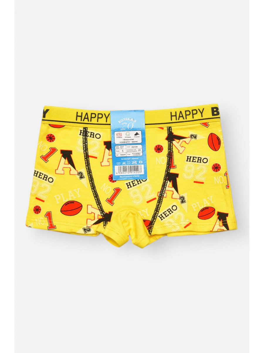 Боксери дитячі для хлопчика жовтого кольору з принтом Z02109 209262C