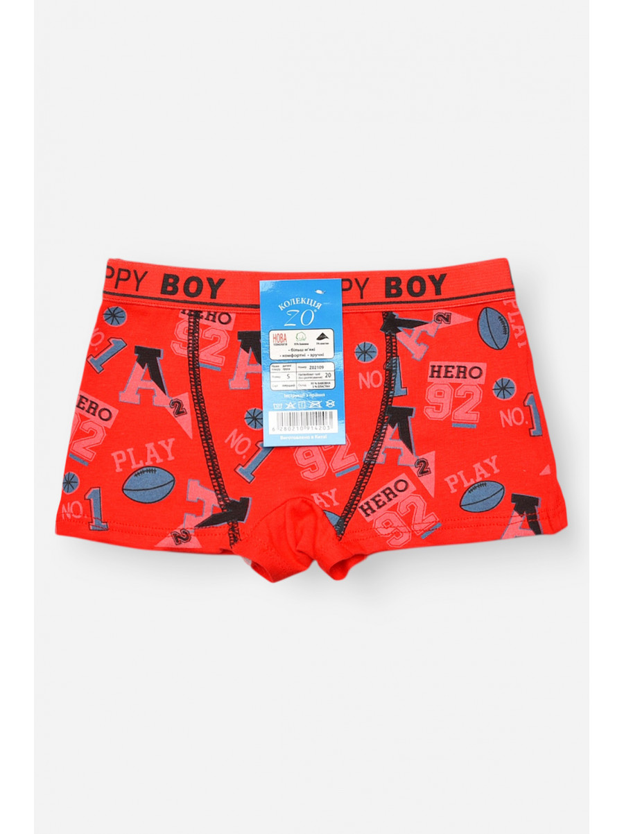 Боксери дитячі для хлопчика червоного кольору з принтом Z02109 209263C