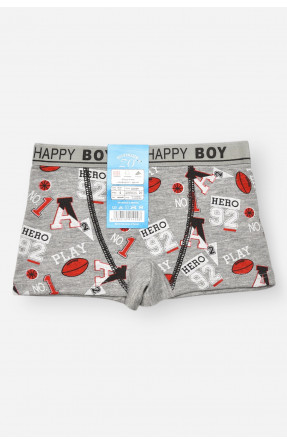 Боксери дитячі для хлопчика сірого кольору з принтом Z02109 209265C