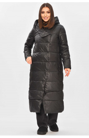 Куртка жіноча подовжена зима  чорного кольору 6871 209268C