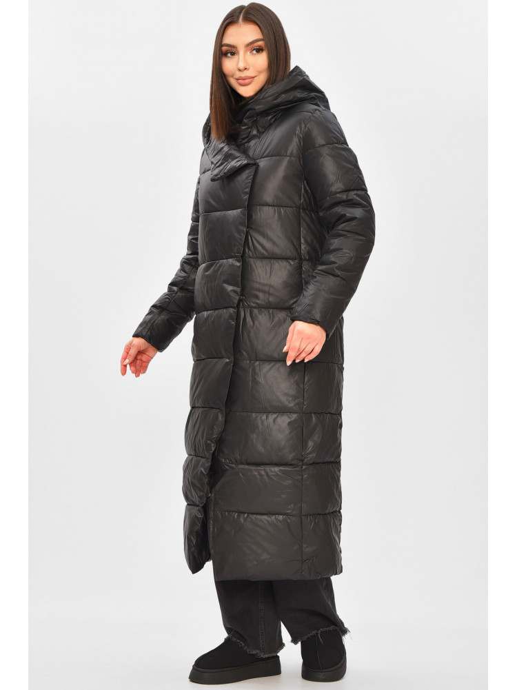 Куртка жіноча подовжена зима  чорного кольору 6871 209268C