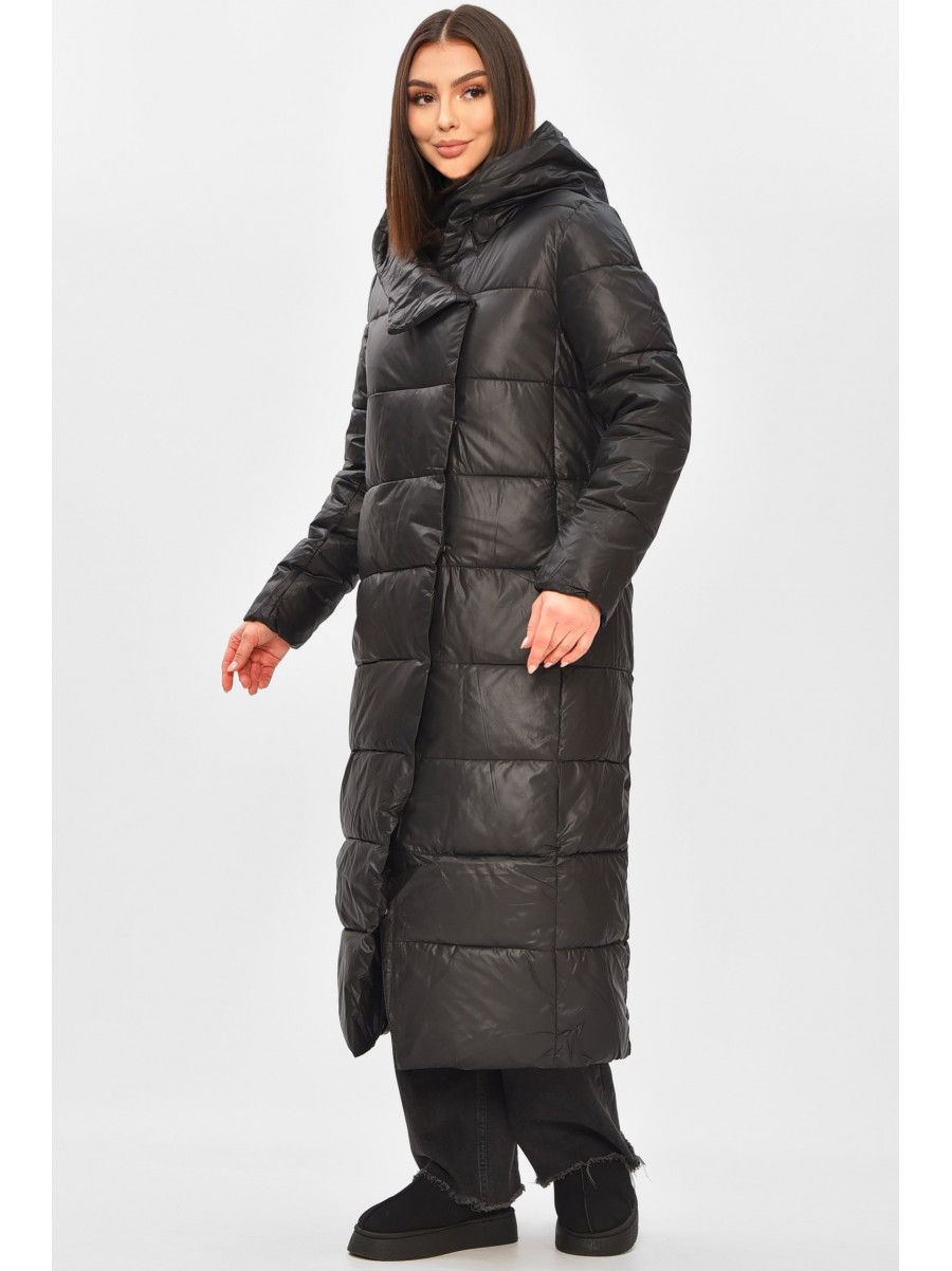 Куртка жіноча подовжена зима  чорного кольору 6871 209268C