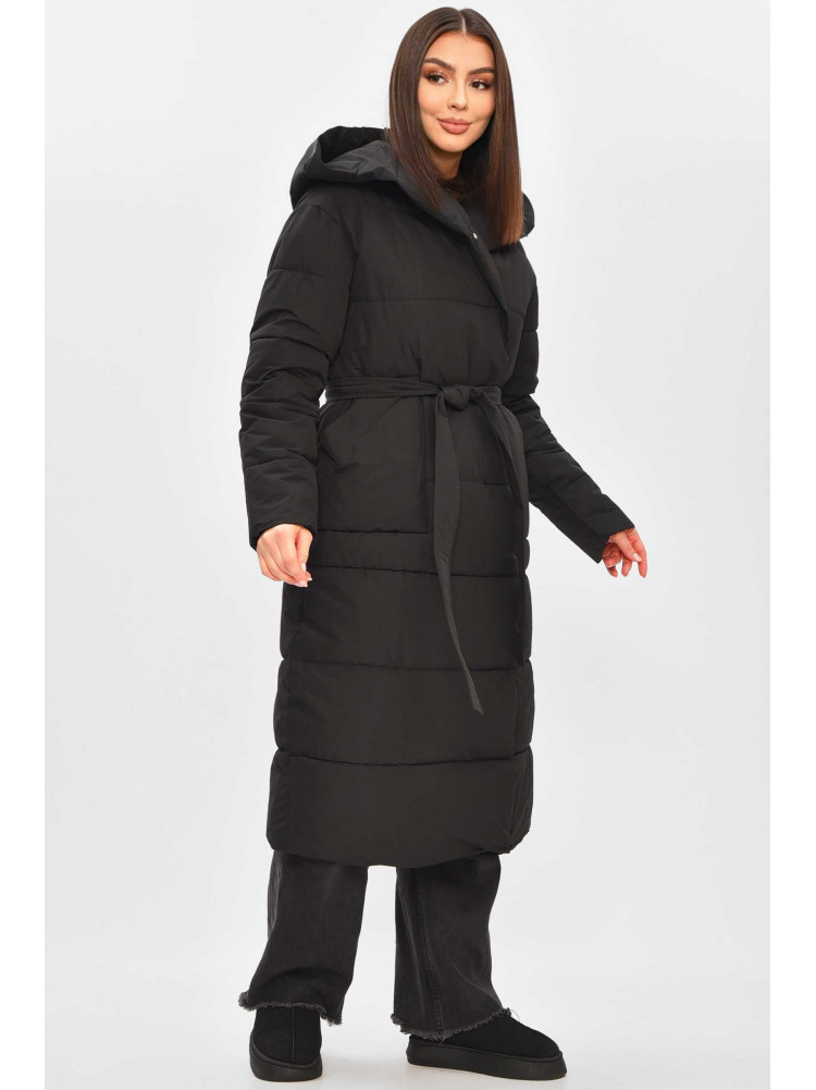 Куртка жіноча подовжена зима чорного кольору 9981 209269C