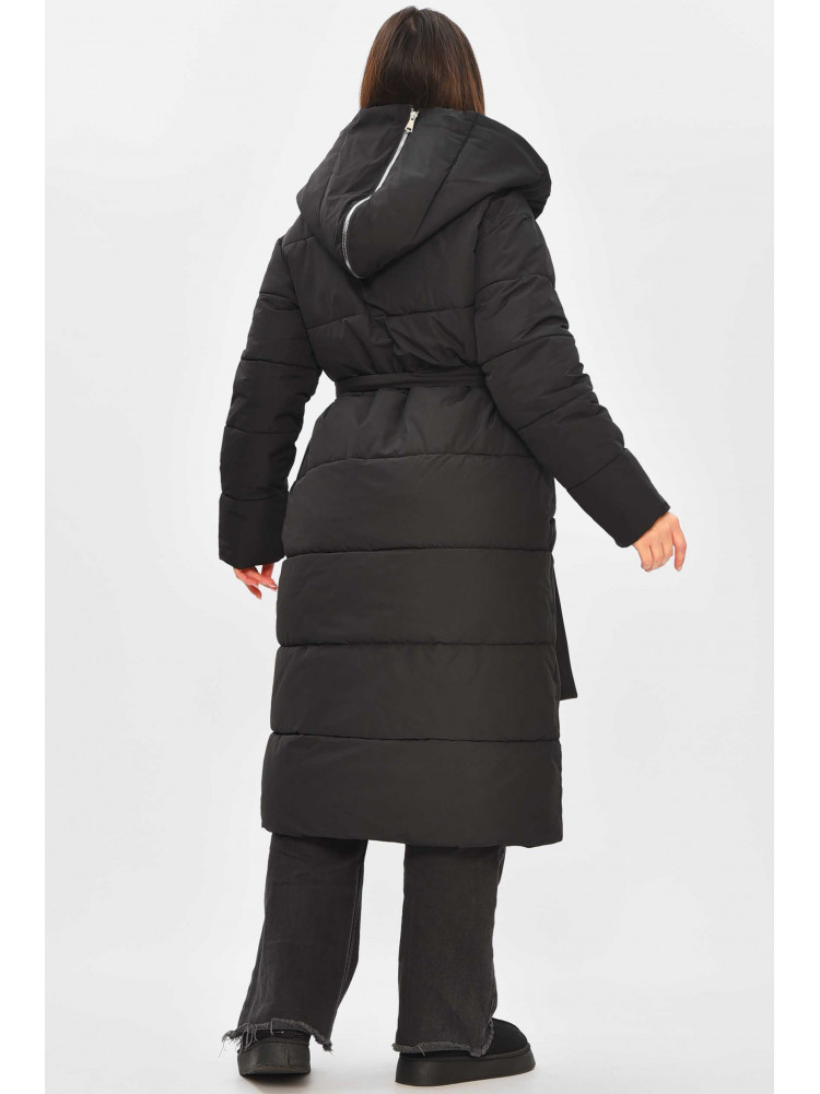 Куртка жіноча подовжена зима чорного кольору 9981 209269C