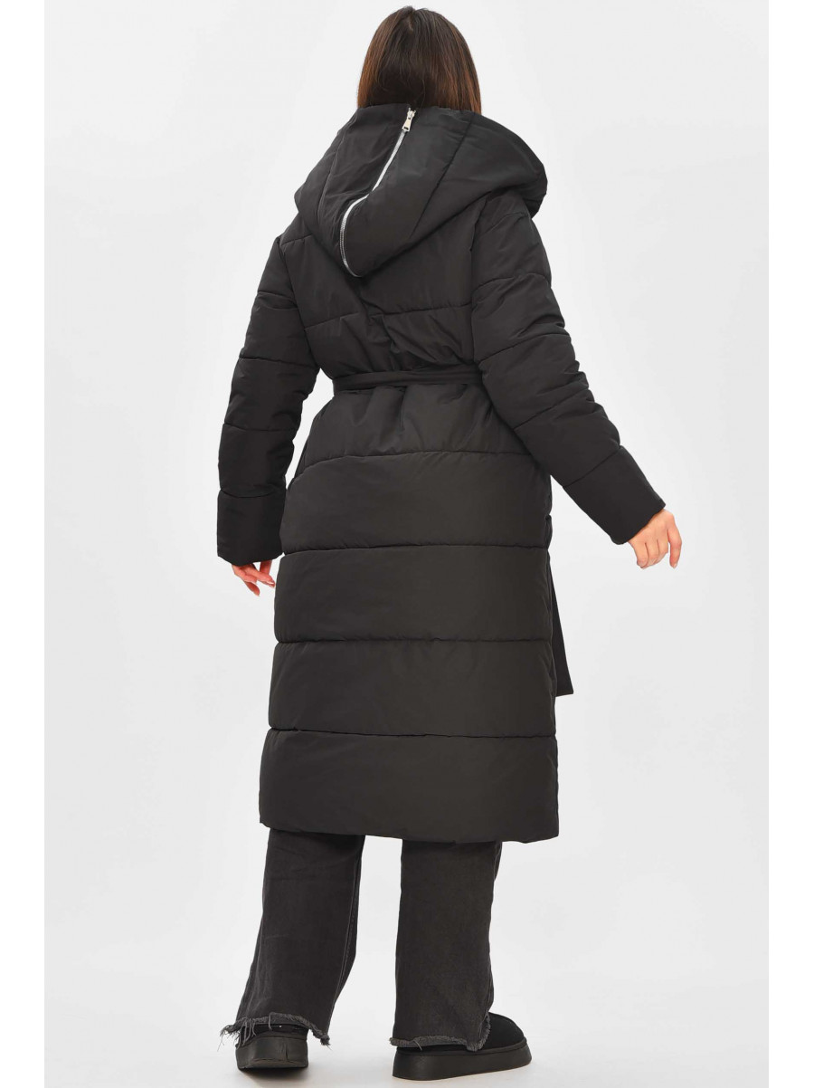 Куртка жіноча подовжена зима чорного кольору 9981 209269C