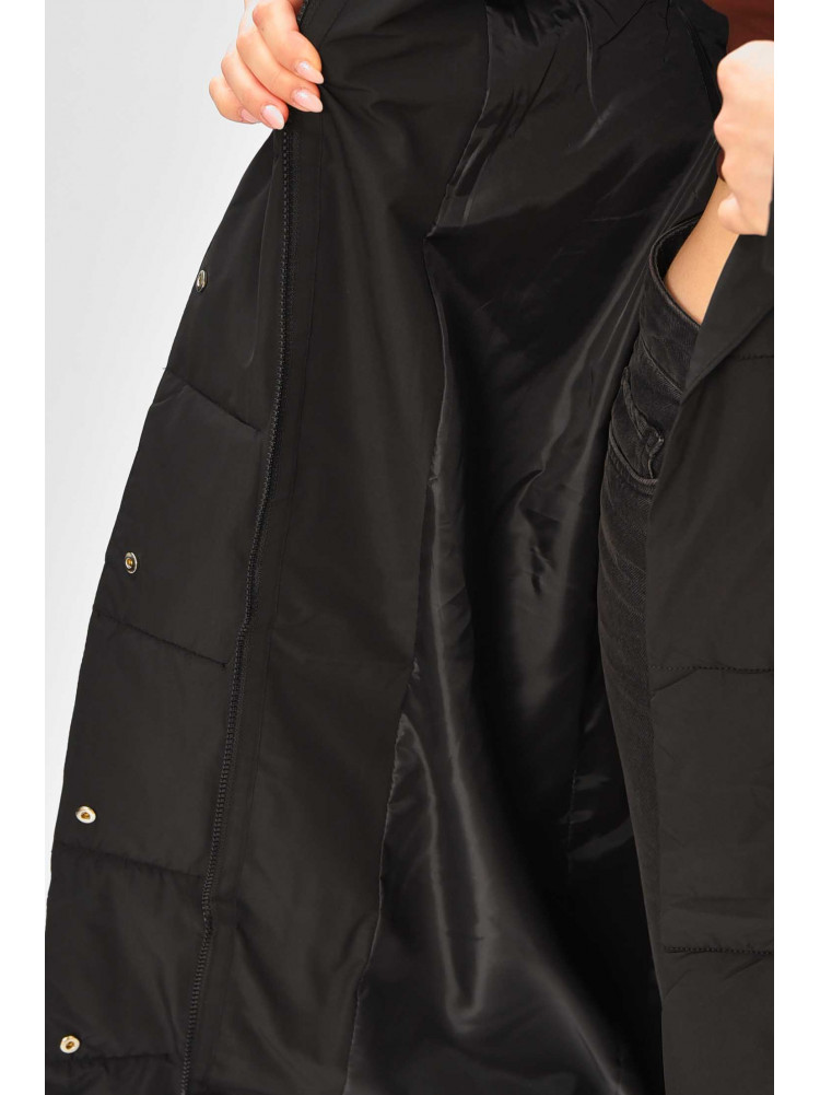 Куртка жіноча подовжена зима чорного кольору 9981 209269C