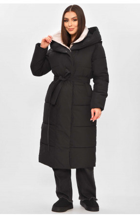 Куртка жіноча подовжена зима чорного кольору 9916 209270C