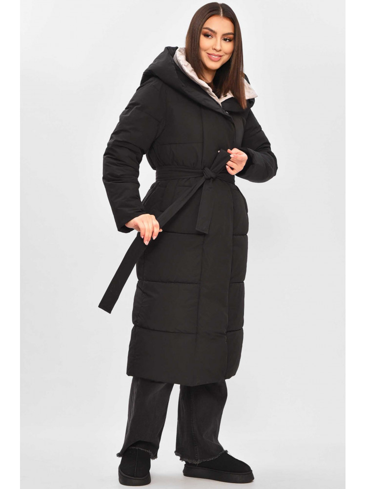 Куртка жіноча подовжена зима чорного кольору 9916 209270C