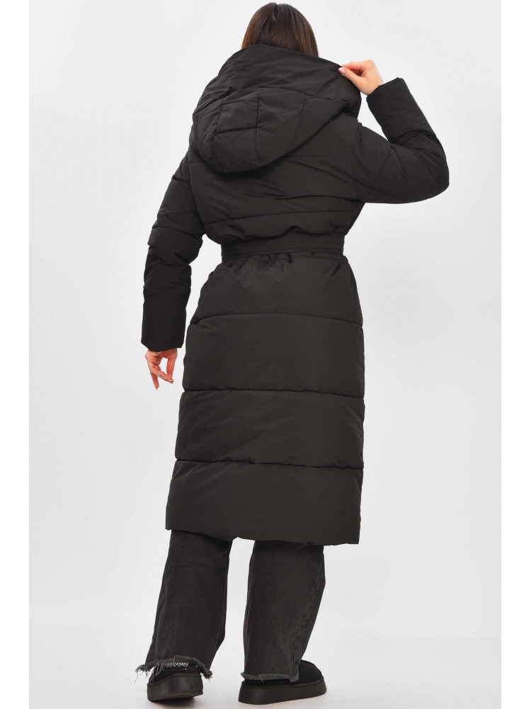 Куртка жіноча подовжена зима чорного кольору 9916 209270C