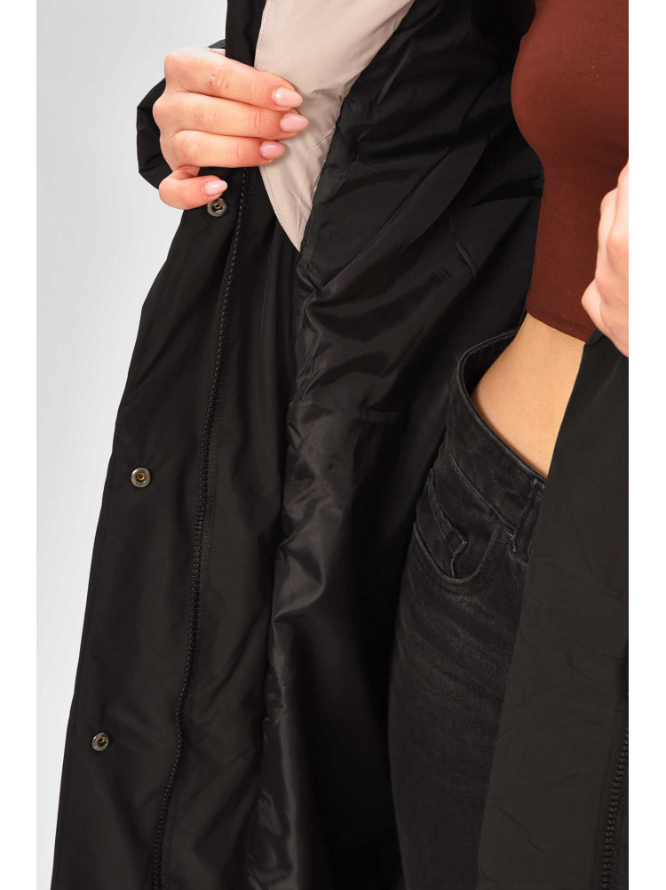 Куртка жіноча подовжена зима чорного кольору 9916 209270C