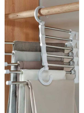 Вешалка-органайзер для штанов многоярусная металлическая 5в1 209298C